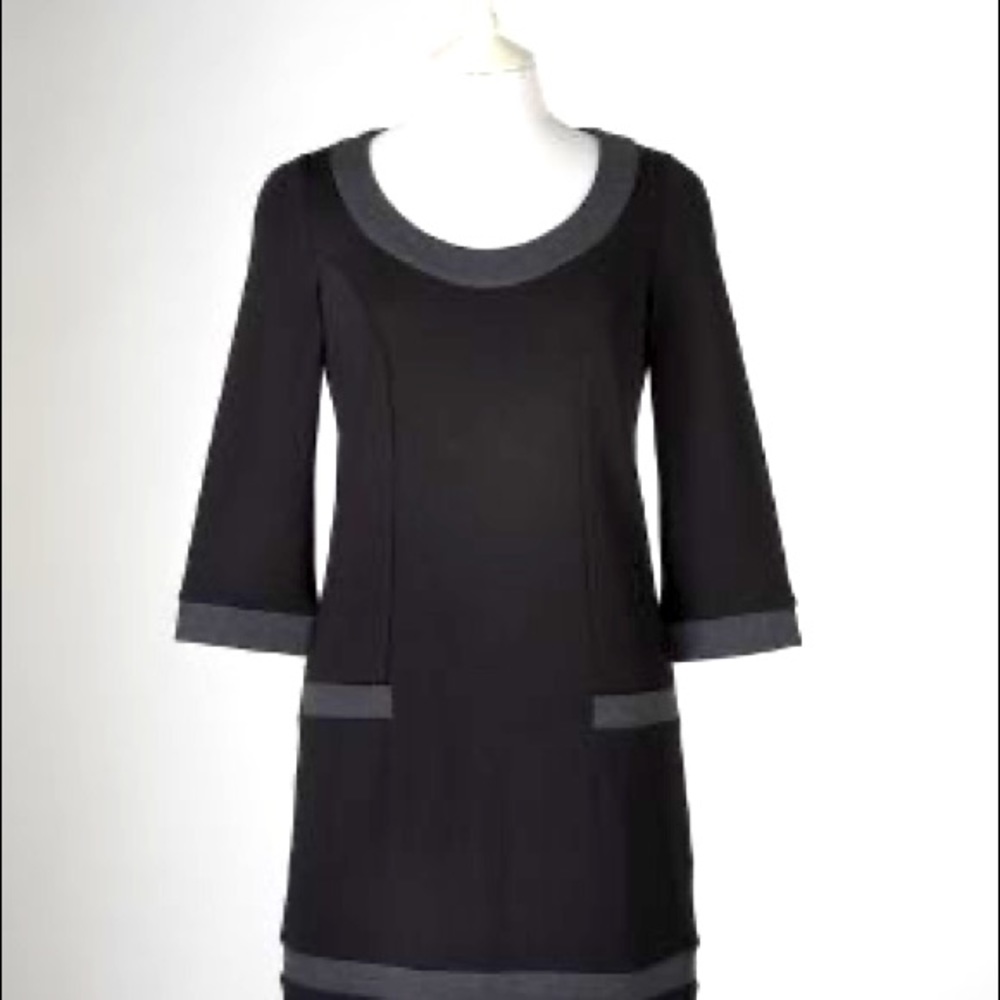 Boden- Black & Gray Ponte Tunic Dress - Size 14